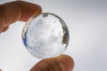 The sky reflected in the crystal ball