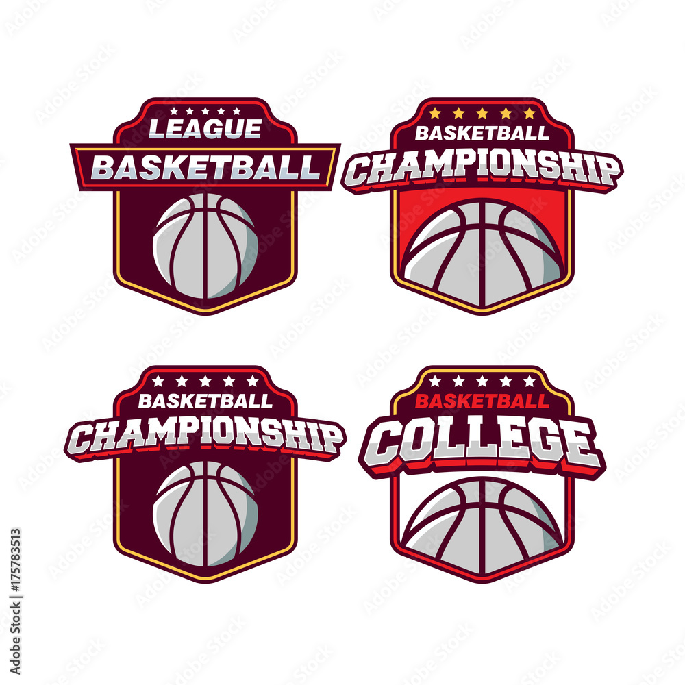 Canvas Prints Basketball Vector Logo Set