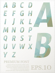 Multicolor font lowpoly style design alphabat polygonal