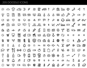 Vector Doodle Icons Universal Set