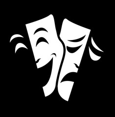 theater mask symbols vector set, sad and happy concept - 175787168