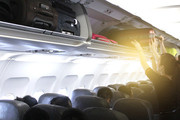 Obraz premium airplane luggage loading