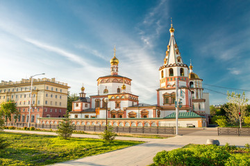 Fototapeta na wymiar Church in the city of Irkutsk