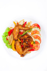 Chicken Wings with Salad