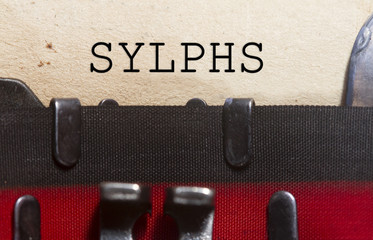 Sylphs  typed on an old vintage paper