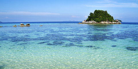 island in white sand beach in  andaman sea