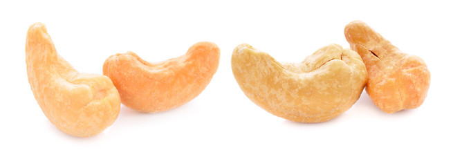 cashew nuts on white background
