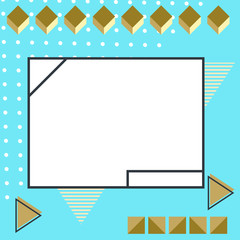 Trendy geometric elements memphis card