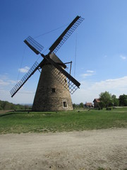 Fototapeta na wymiar Old windmill in the field, Hungary