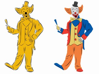 Naklejka premium illustration of clown, vector draw