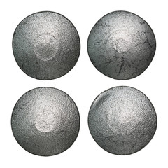 Rivet heads isolated
