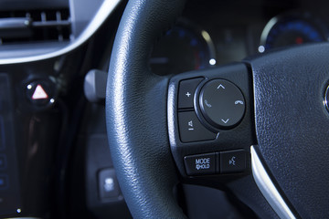 Cruise control button on the steering wheel