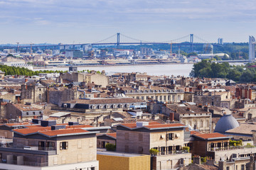 Obraz premium Aerial panorama of Bordeaux