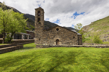 Fototapeta na wymiar Sant Marti de la Cortinada Church in La Cortinada, Andorra