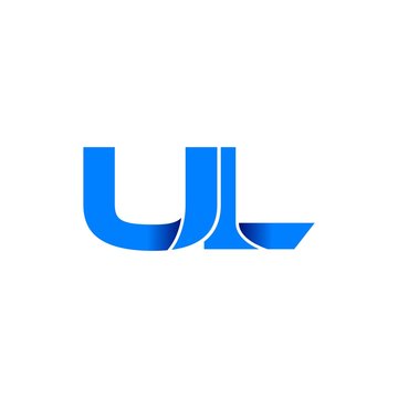 ul logo initial logo vector modern blue fold style