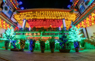 Obraz premium Kek Lok Si temple light up in Penang during the Chinese New Year