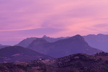 Andalusia panorama at sunset