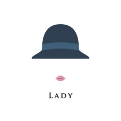 Beautiful lady in hat. Portrait isolated on white background. Fashion, beauty model.