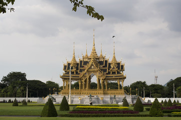 Barom Mangalanusarani Pavillian inside the Ananta Samakhom Throne Hall in Bangkok, Thailand. The Royal Reception Hall within Dusit Palace was built in 1915.