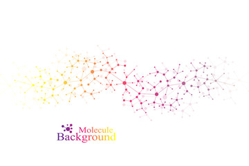 Scientific chemistry pattern. Structure molecule DNA research as concept. Science and technology background communication. Medical scientific backdrop for your design. Vector Illustration.