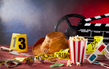 Film, movie and cinema theme with copy space