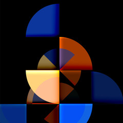 Circle elements on black background