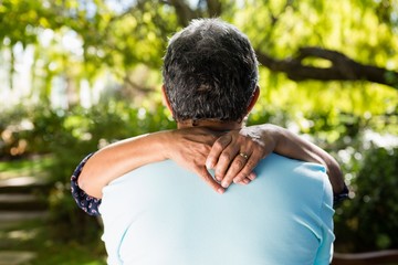 Senior couple dancing in the garden