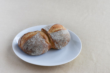 close up Rustic Bread Roll