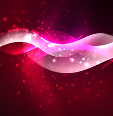 Vector glowing wave, smoke design wavy lines