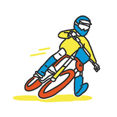 Motocross illustration line drawing.
