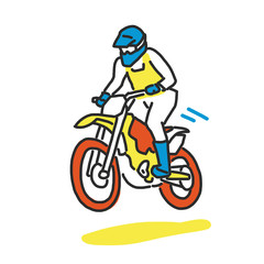 Motocross illustration line drawing.