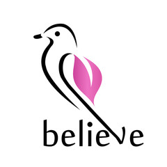 BELIEVE- Cute little bird showing belief in its wings