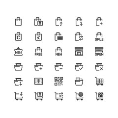Minimal icon set of Shopping Vector Line Icons Collection , good choice to use for website project , Ui and Ux design, mobile app and more. All vector icons based on 32px grid.