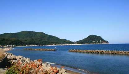 Fototapeta premium Landscape with coast of Hokkaido