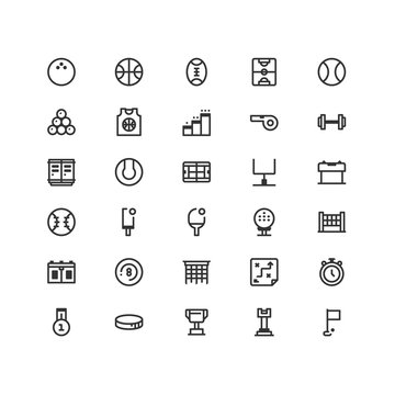 Minimal icon set of Sport Vector Line Icons Collection , good choice to use for website project , Ui and Ux design, mobile app and more. All vector icons based on 32px grid.