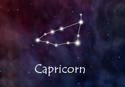 Capricorn horoscope or zodiac or constellation illustration