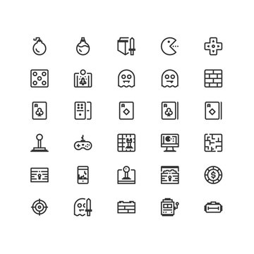 Minimal icon set of Video game Vector Line Icons Collection , good choice to use for website project , Ui and Ux design, mobile app and more. All vector icons based on 32px grid.