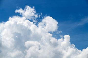 Big white cloudy and blue sky,