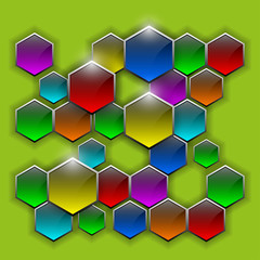 Hexagonal glass tiles. Vector illustration EPS10