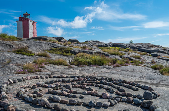 Stone labyrinth at the Utö island Finland 
