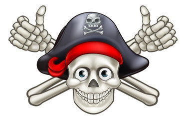 Skull and Crossbones Pirate Cartoon 