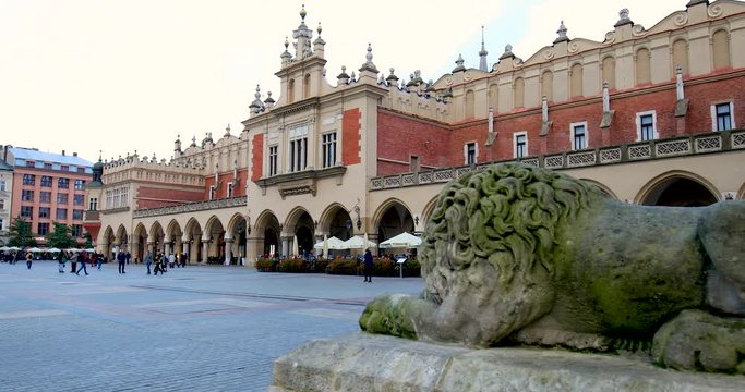 Historic quarter of Krakow, Poland - Main Market Square - Cloth Hall - Sukiennice
