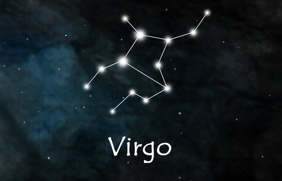 Virgo horoscope or zodiac or constellation illustration