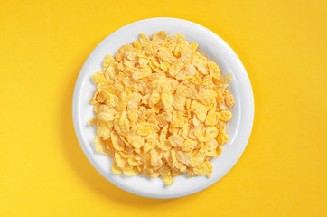 Cornflakes in plate