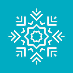 Snowflake Icon. Christmas Decoration Ornament. Mandala Style. Lines. 