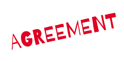 Agreement rubber stamp. Grunge design with dust scratches. Effects can be easily removed for a clean, crisp look. Color is easily changed.