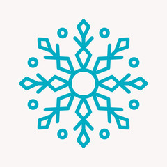 Snowflake Icon. Christmas Decoration Ornament. Mandala Style. Lines. 