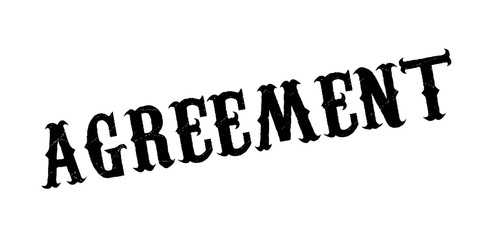 Agreement rubber stamp. Grunge design with dust scratches. Effects can be easily removed for a clean, crisp look. Color is easily changed.