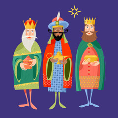 Obraz na płótnie Canvas Three biblical Kings: Caspar, Melchior and Balthazar. Three wise men.