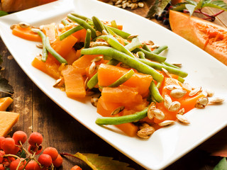 Warm pumpkin salad